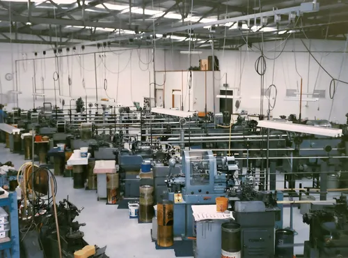 A bustling factory filled with numerous machines operating efficiently in a well-organized industrial environment.
