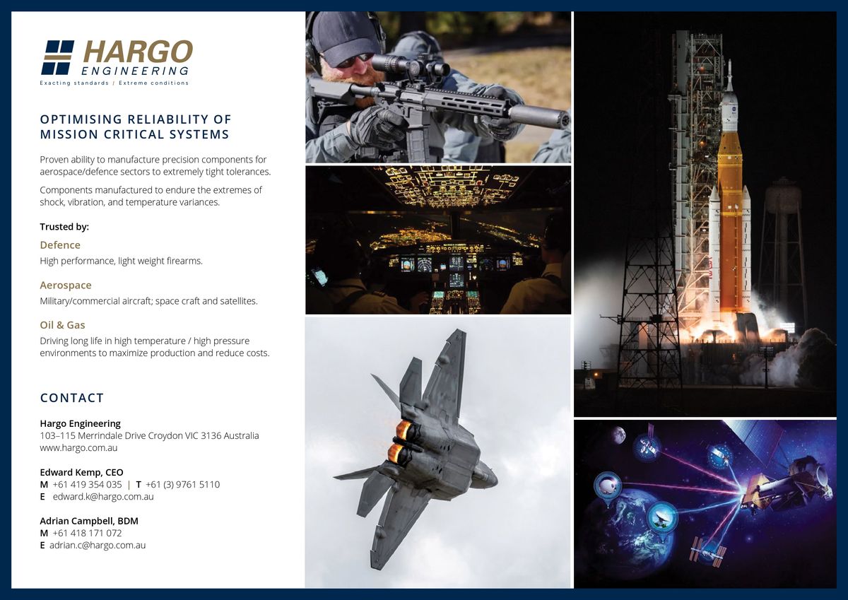 Page 2 of a quad chart providing an overview of Hargo Engineerings key services and capabilities